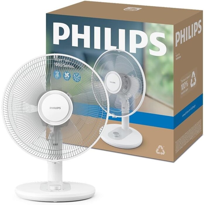 Tischventilator Serie 1000 - 35 dB - Weiß - 48,5 cm - 33% Rabatt
