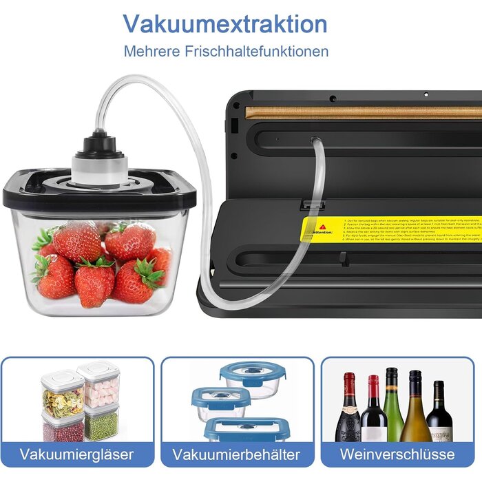 Vakuumiergerät mit 31% Rabatt: Automatisch, 65 kPa, inkl. Beutel & Zubehör