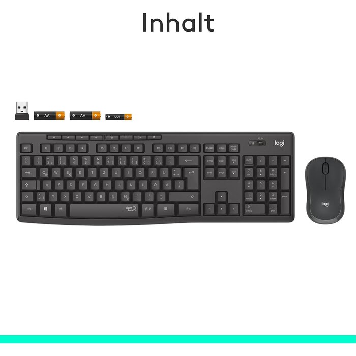 Kabelloses Tastatur- und Maus-Set, SilentTouch, QWERTZ - 32% Rabatt