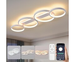 Design LED-Deckenleuchte 4-flammig 48W, 86cm, Weiß, dimmbar - 34% Rabatt
