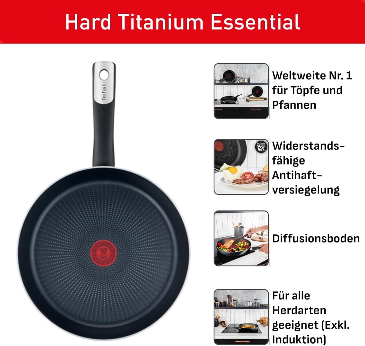 Hard Titanium Bratpfanne 28 cm - Schwarz - 32% Rabatt