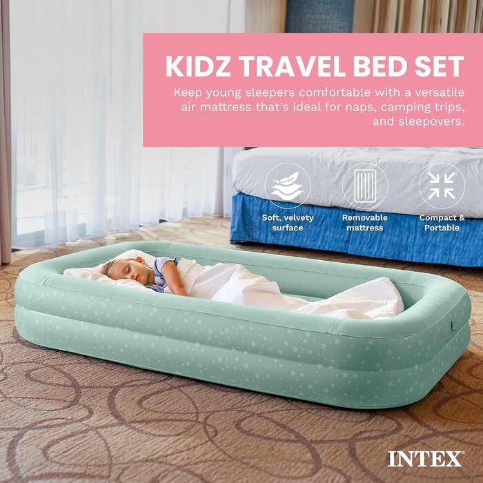 Aufblasbares Kinderreisebett Mint-Sterne - 32% Rabatt
