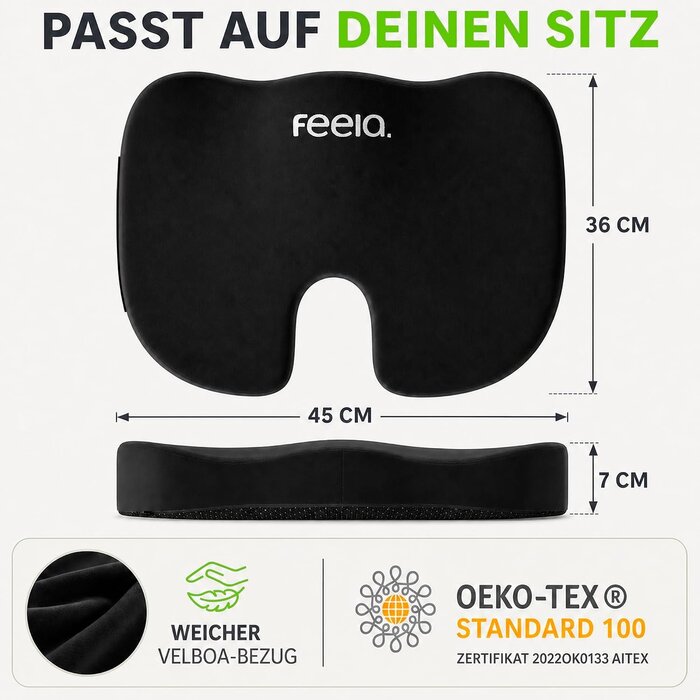 Orthopädisches Sitzkissen Memory-Schaum - 33% Rabatt - Schwarz