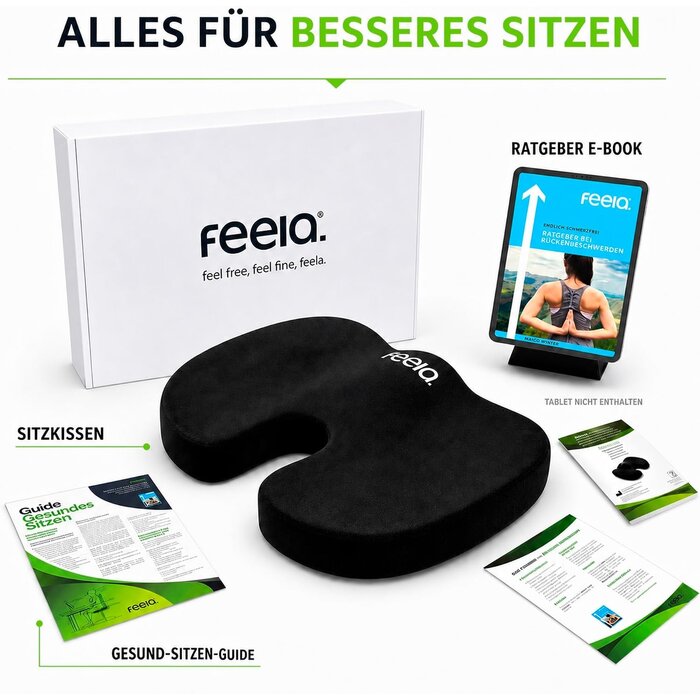 Orthopädisches Sitzkissen Memory-Schaum - 33% Rabatt - Schwarz