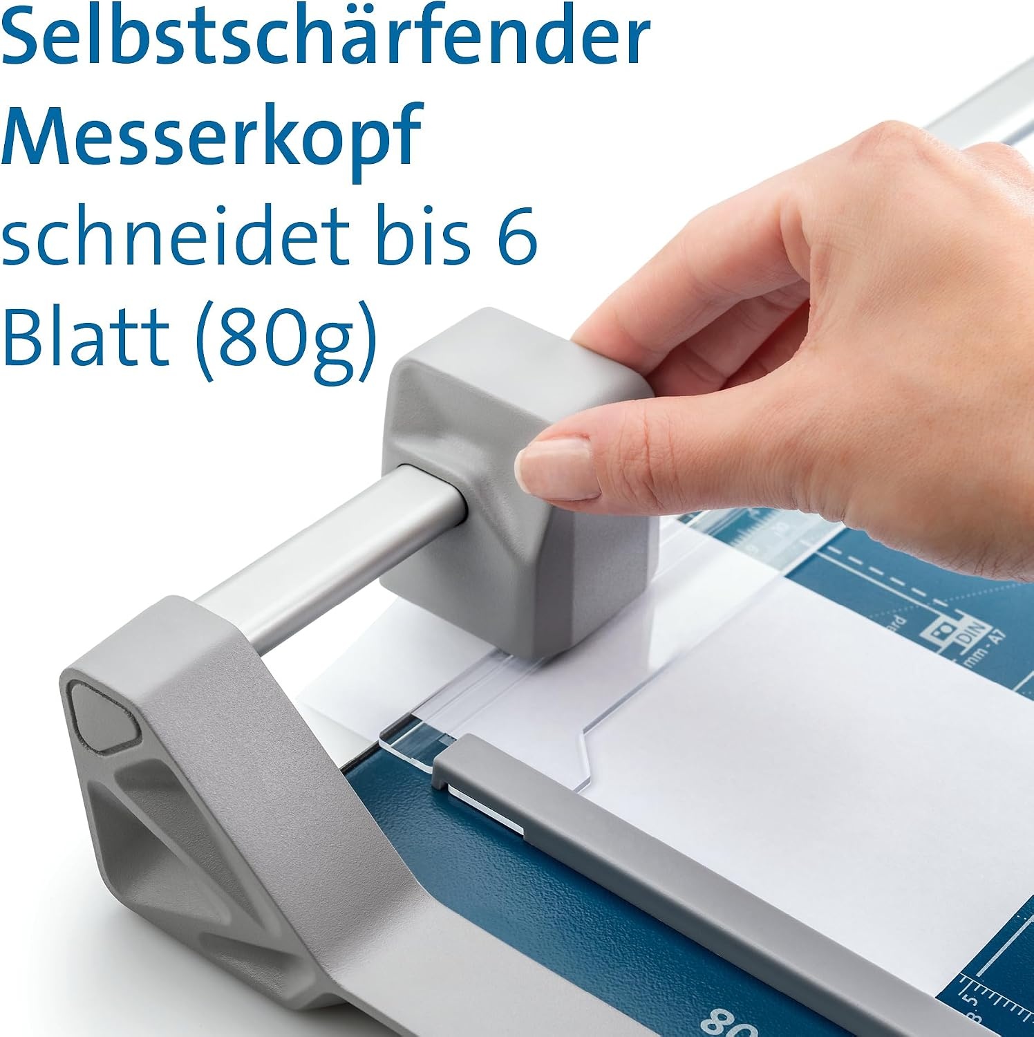 Rollenschneider für Papier DIN A3, 6 Blatt Kapazität, blau - 32% Rabatt