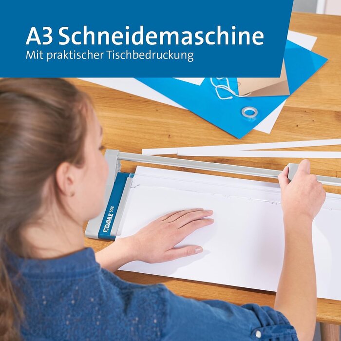 Rollenschneider für Papier DIN A3, 6 Blatt Kapazität, blau - 32% Rabatt