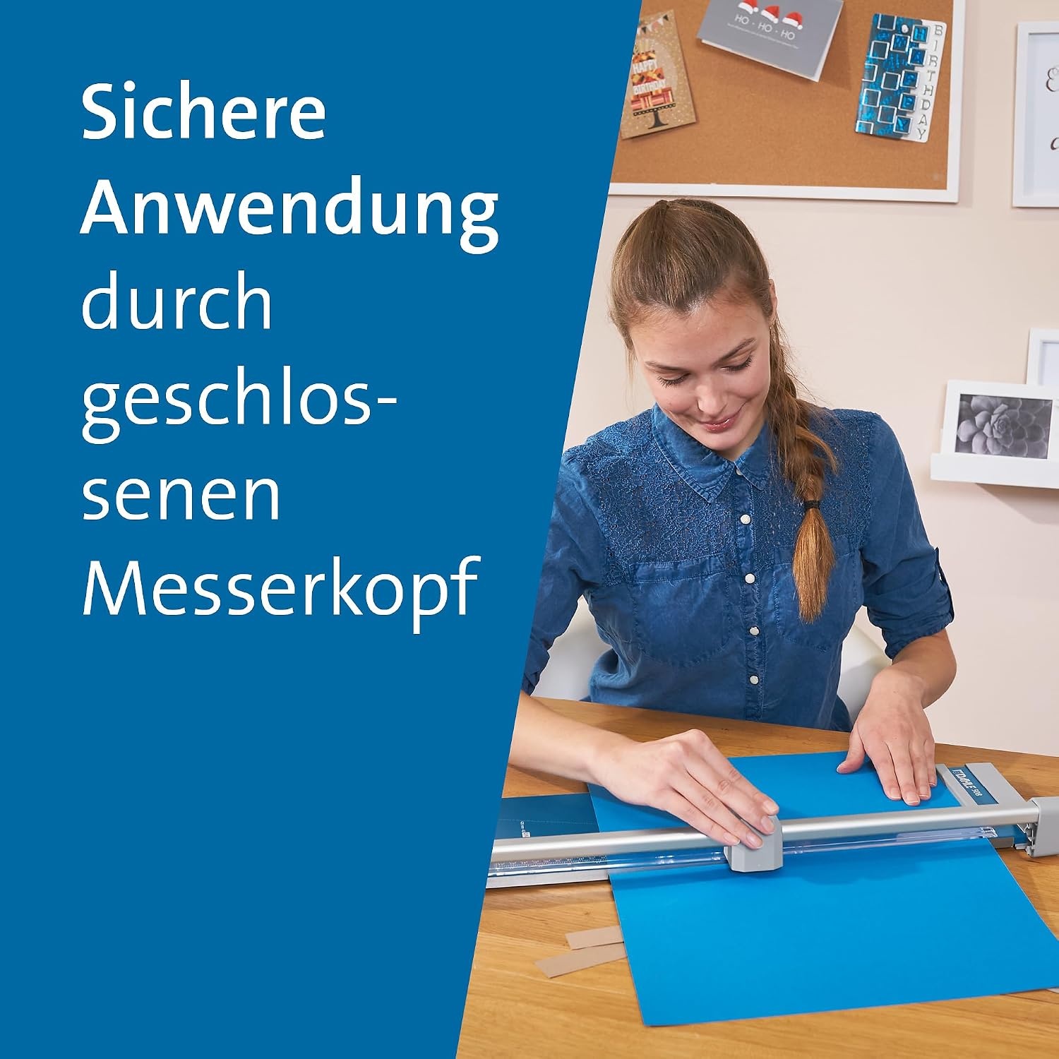 Rollenschneider für Papier DIN A3, 6 Blatt Kapazität, blau - 32% Rabatt