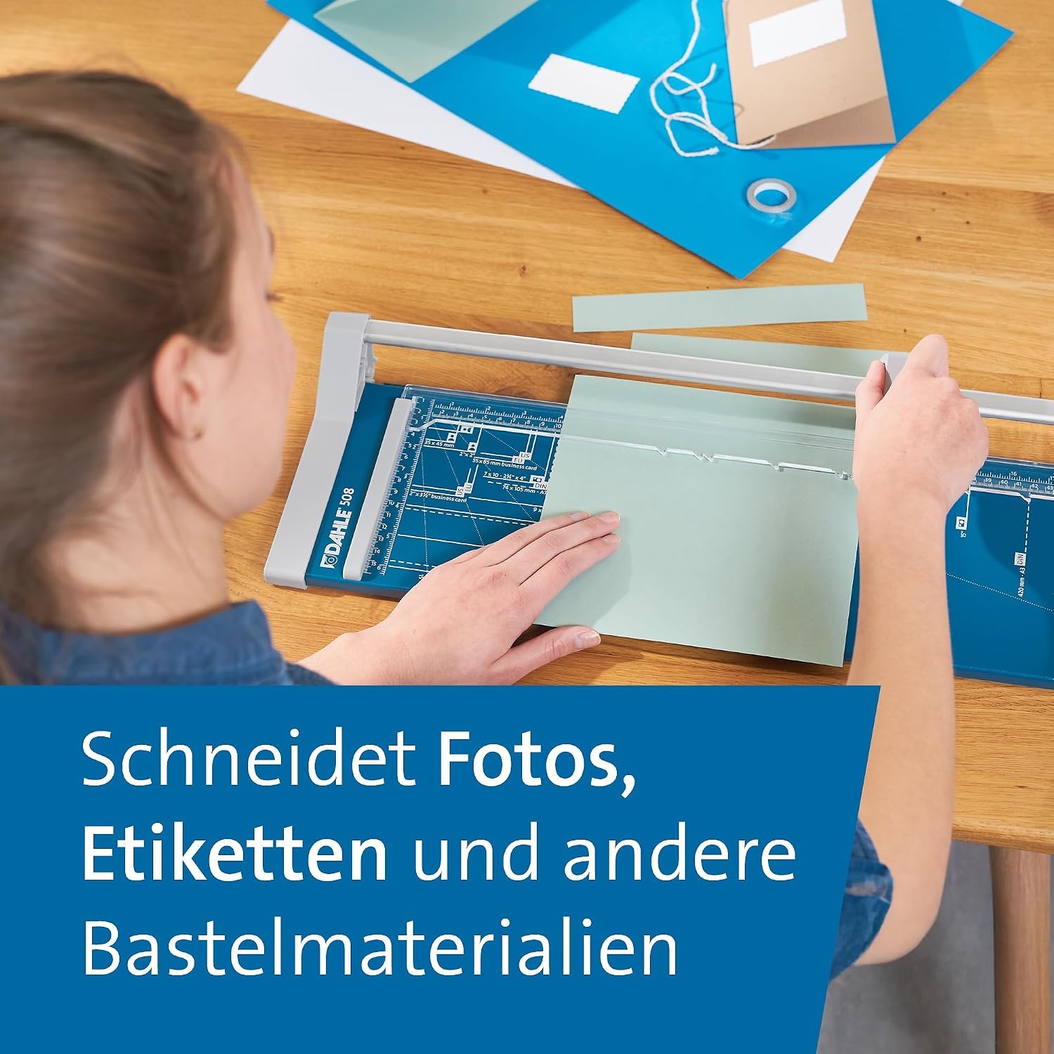 Rollenschneider für Papier DIN A3, 6 Blatt Kapazität, blau - 32% Rabatt