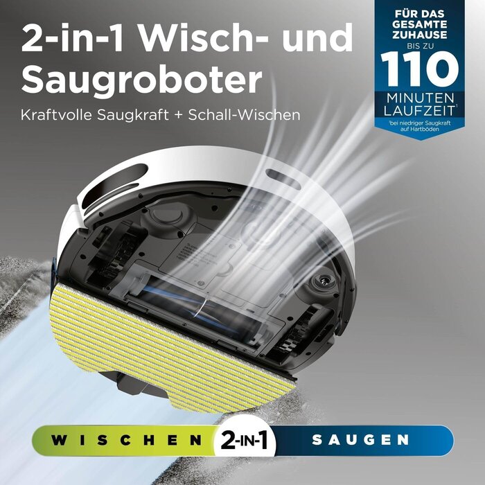 Saug- und Wischroboter 2-in-1, LiDAR, Weiß - 35% Rabatt