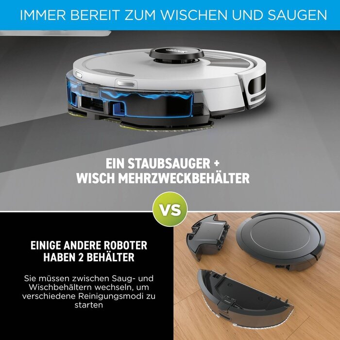 Saug- und Wischroboter 2-in-1, LiDAR, Weiß - 35% Rabatt