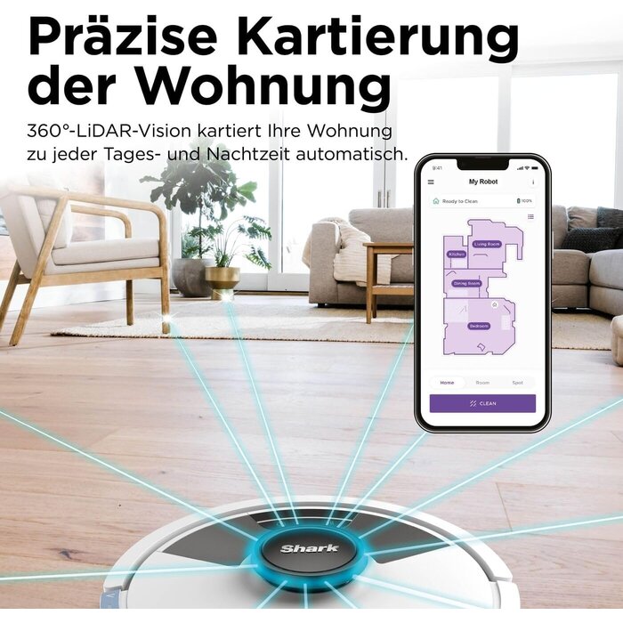 Saug- und Wischroboter 2-in-1, LiDAR, Weiß - 35% Rabatt