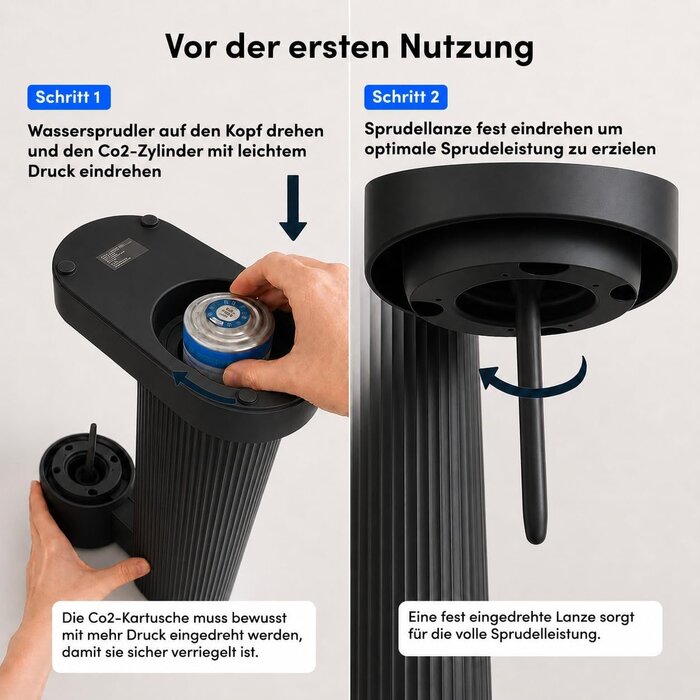 Wassersprudler mit Aufhängesystem - 33% Rabatt - Schwarz 45 cm