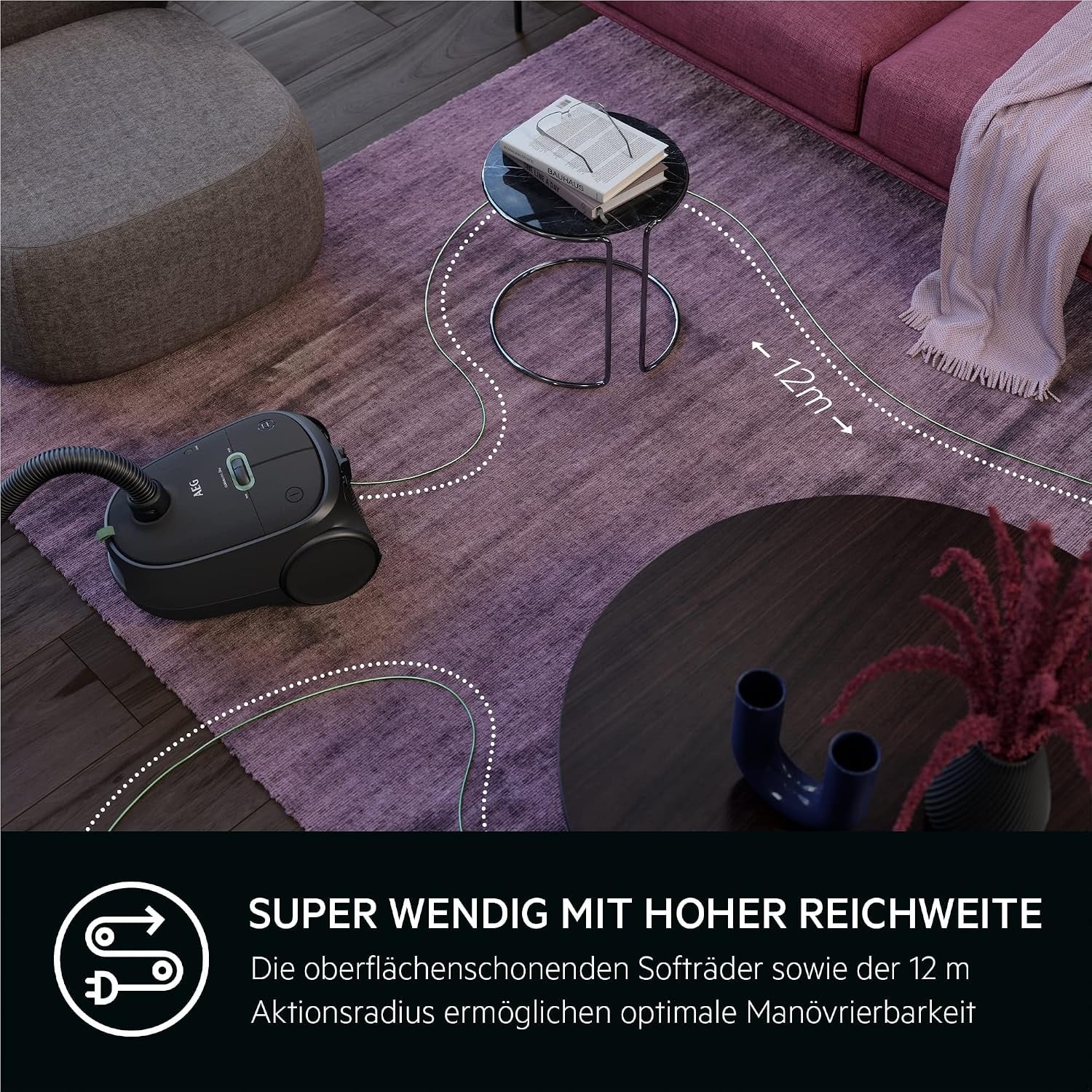Bodenstaubsauger 850W, 12m Aktionsradius, Granite Grey - 35% Rabatt