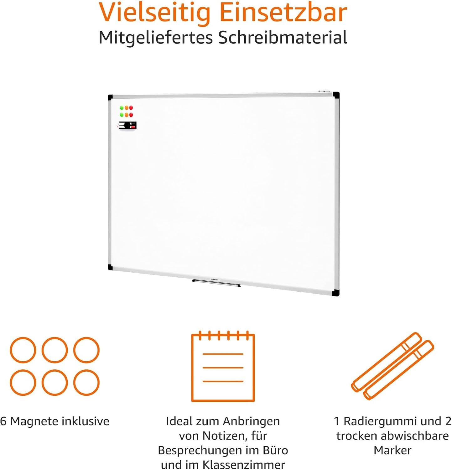 Magnetisches Whiteboard 120 x 90 cm XL Weiß - 33% Rabatt