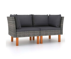 Vidaxl Eckbank Set, 2-tlg., Grau, XL, PE-Rattan, Massivholz - 34% Rabatt