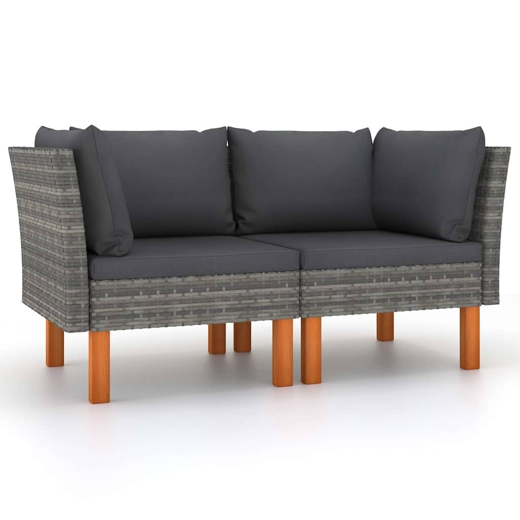Vidaxl Eckbank Set, 2-tlg., Grau, XL, PE-Rattan, Massivholz - 34% Rabatt