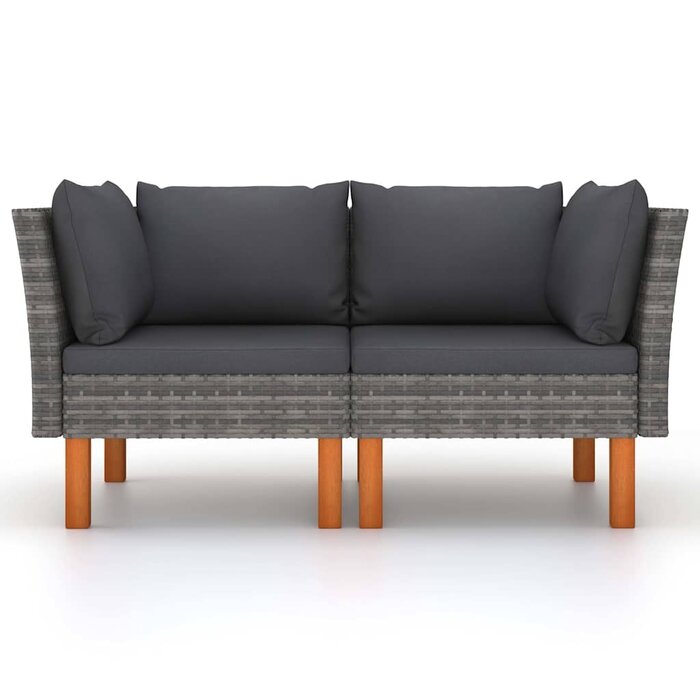 Vidaxl Eckbank Set, 2-tlg., Grau, XL, PE-Rattan, Massivholz - 34% Rabatt