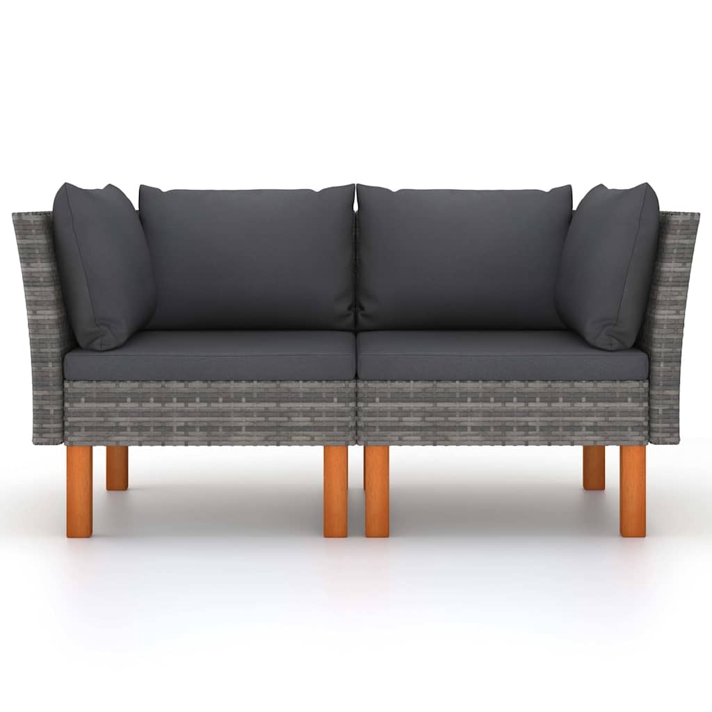 Vidaxl Eckbank Set, 2-tlg., Grau, XL, PE-Rattan, Massivholz - 34% Rabatt