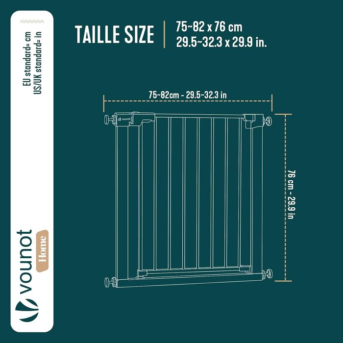 Tür- & Treppenschutzgitter 75-82 cm - 31% Rabatt - Weiß, klemmbar