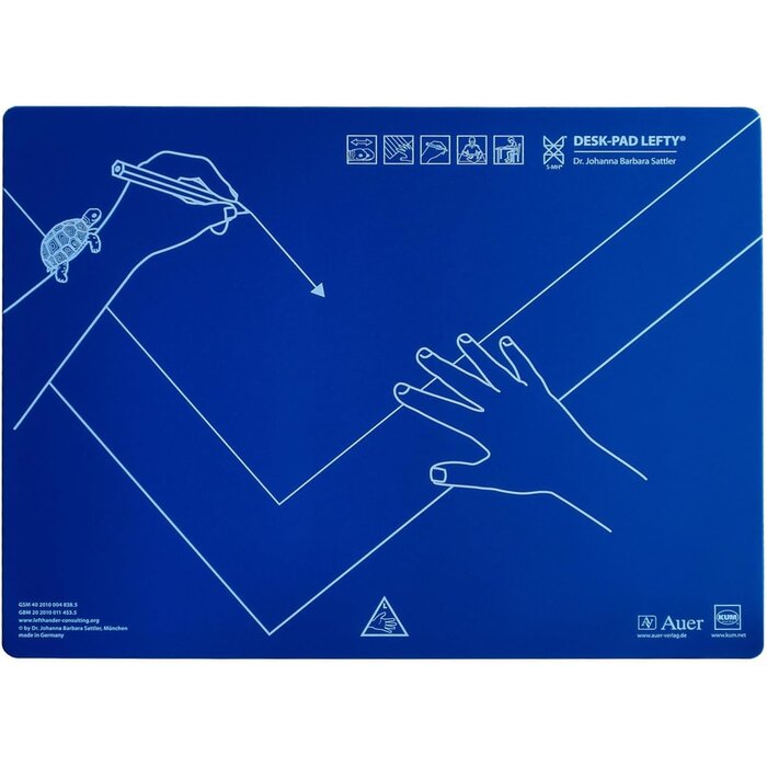 Ergonomische Schreibunterlage für Linkshänder, 53x40cm, Blau - 30% Rabatt