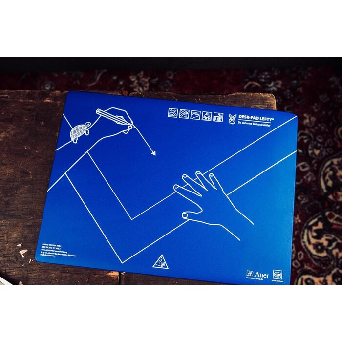 Ergonomische Schreibunterlage für Linkshänder, 53x40cm, Blau - 30% Rabatt