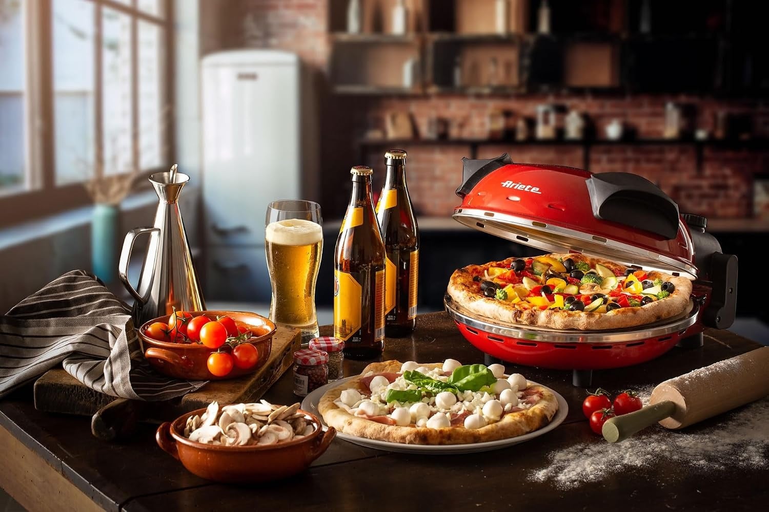 Pizzaofen 1200W, 400°C - 32cm Durchmesser - Rot - 34% Rabatt
