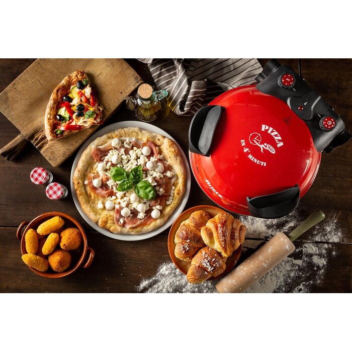Pizzaofen 1200W, 400°C - 32cm Durchmesser - Rot - 34% Rabatt