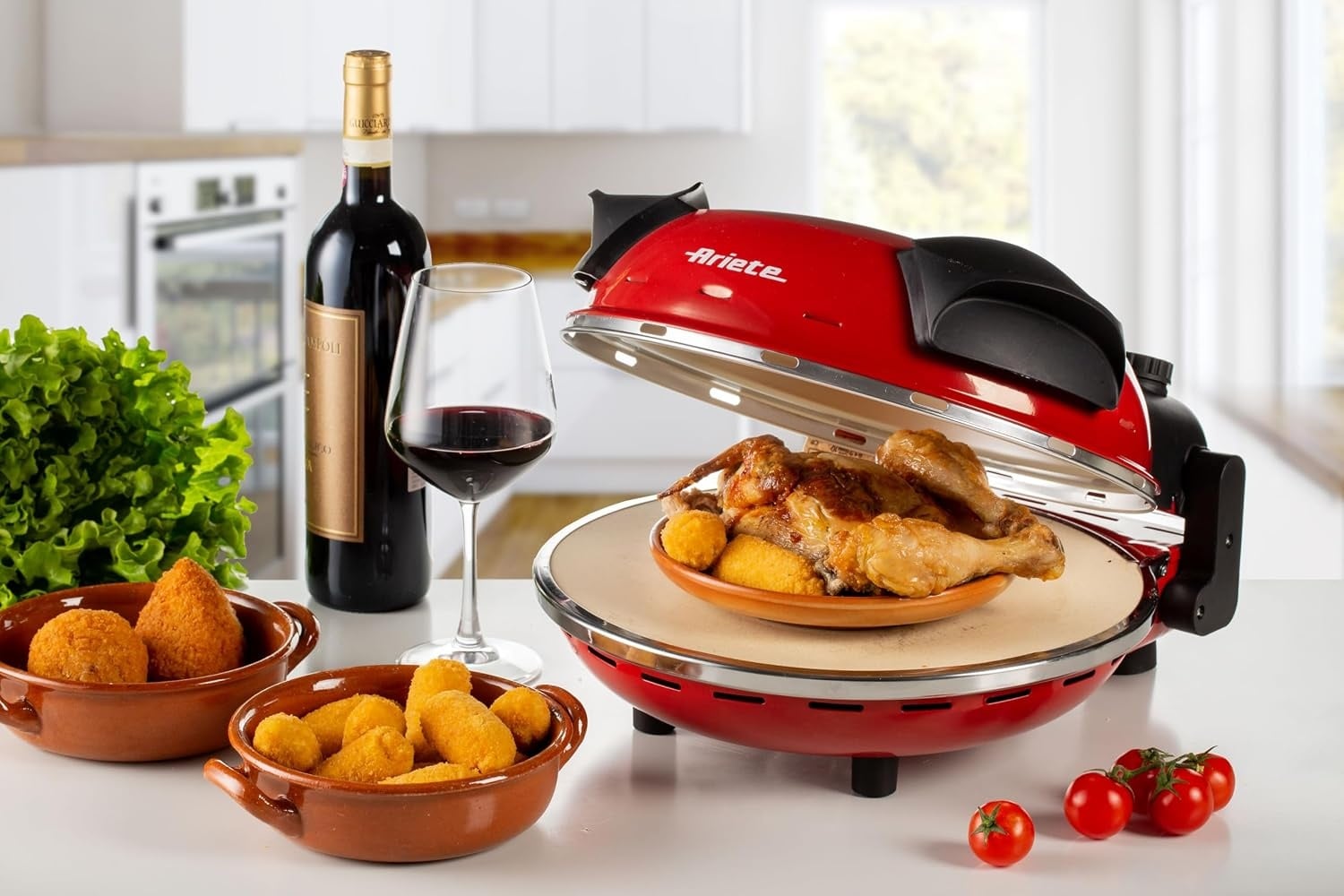 Pizzaofen 1200W, 400°C - 32cm Durchmesser - Rot - 34% Rabatt