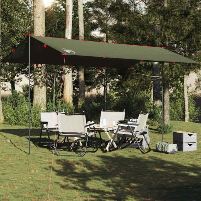 Camping-Tarp wasserdicht 506x306 cm olivgrün - 32% Rabatt