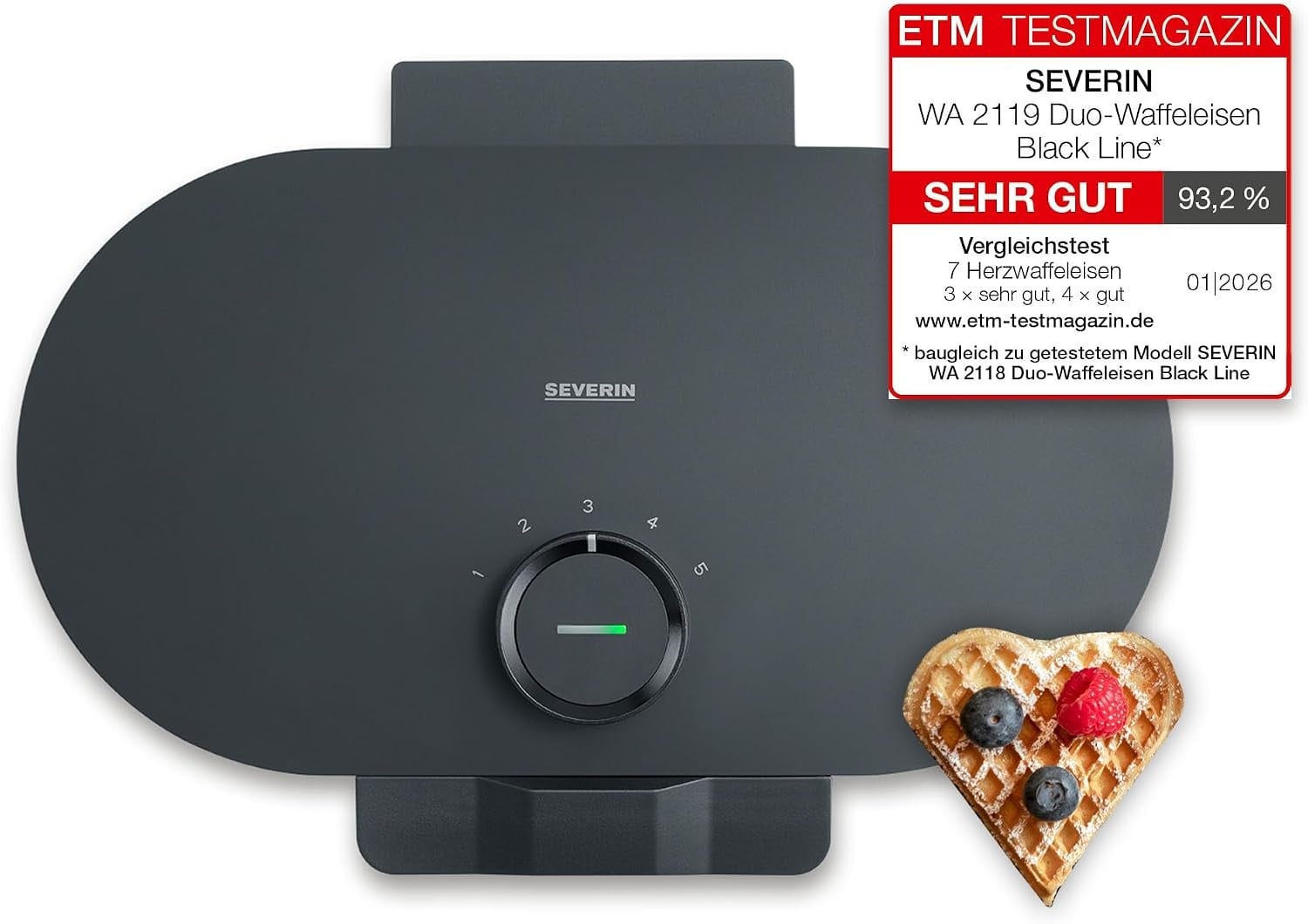 Doppelwaffeleisen 1200W - 31% Rabatt auf unser Ausgepackt-Modell