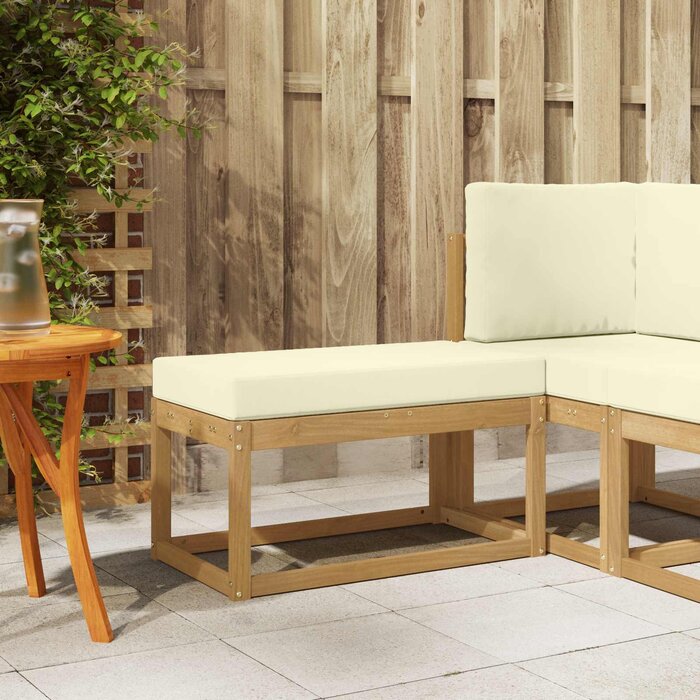 Vidaxl Gartenhocker aus Akazienholz - 33% Rabatt - Whitewash & Creme