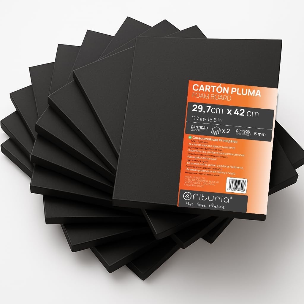 2x Schaumstoffplatte Schwarz 50x70 cm 5 mm - 30% Rabatt