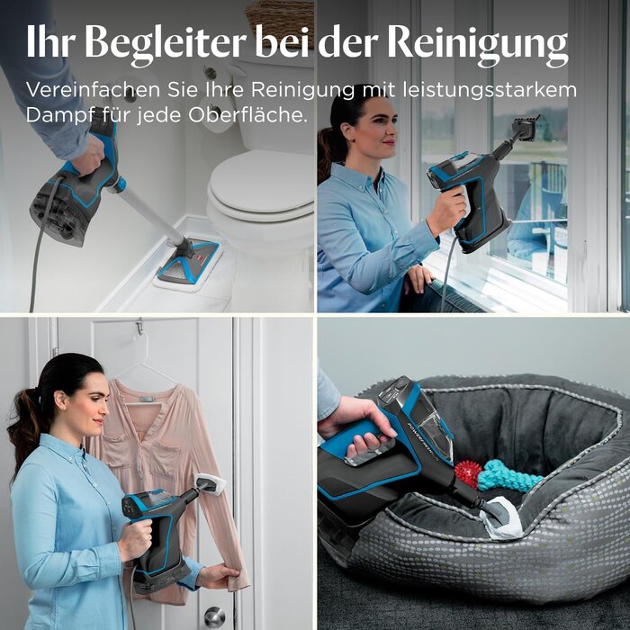 3-in-1 Dampfreiniger 1600W PowerFresh Slim Steam Grau - 34% Rabatt