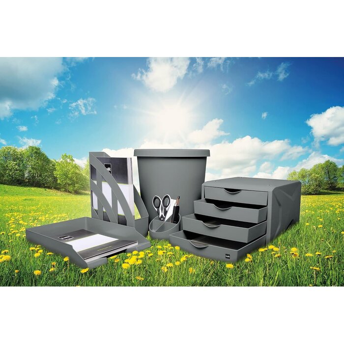 5er-Set Briefablage DIN A4-C4 stapelbar Lichtgrau - 30% Rabatt