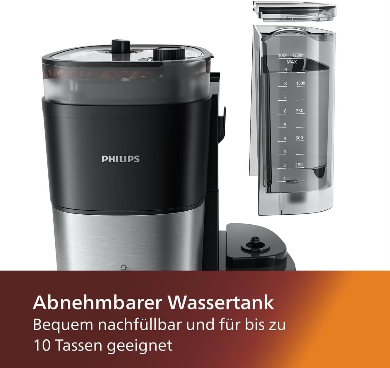 Filterkaffeemaschine mit Mahlwerk - 35% Rabatt - Schwarz/Silber