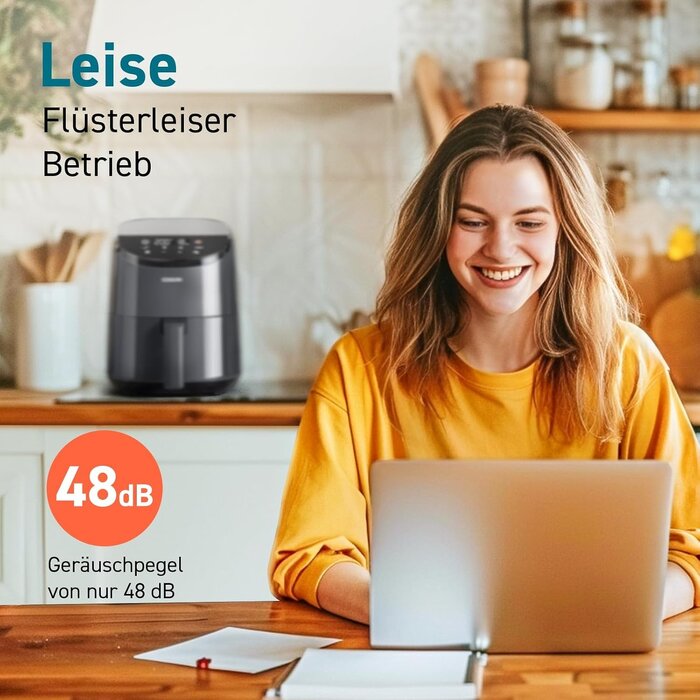 Kompakte 2L Mini-Heißluftfritteuse - Schwarz - 900W - 33% Rabatt