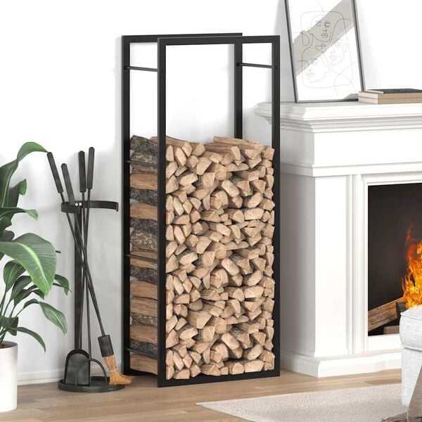Vidaxl Kaminholzregal aus Stahl mattschwarz 50x132cm - 32% Rabatt