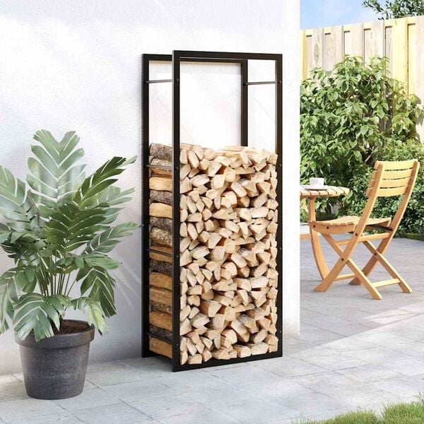 Vidaxl Kaminholzregal aus Stahl mattschwarz 50x132cm - 32% Rabatt