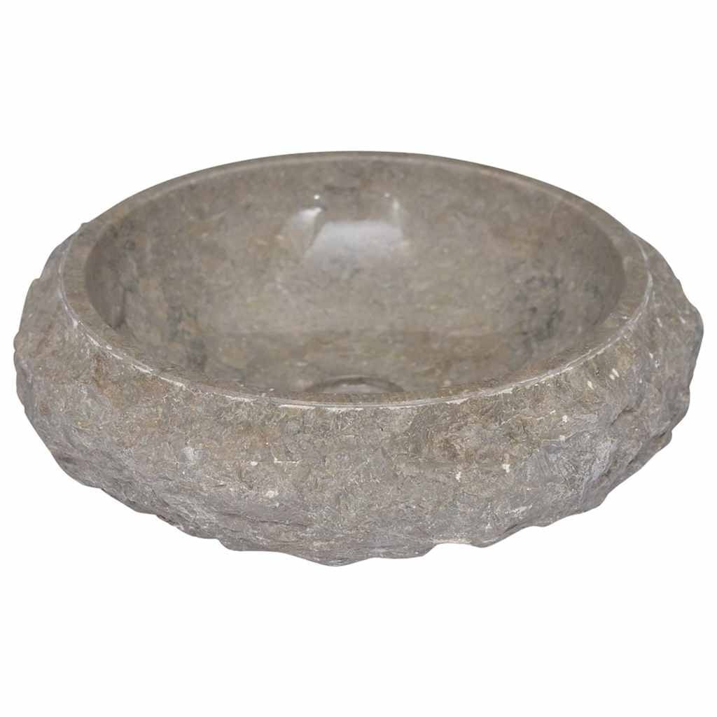 Vidaxl Marmor Waschbecken, Grau, Ø40x12 cm - 35% Rabatt