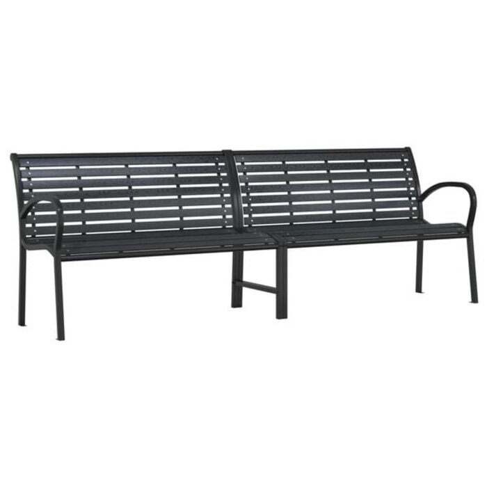 Vidaxl Große Gartenbank 231 cm, Stahl & WPC, Schwarz - 35% Rabatt