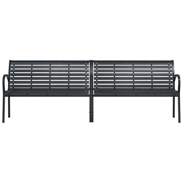Vidaxl Große Gartenbank 231 cm, Stahl & WPC, Schwarz - 35% Rabatt