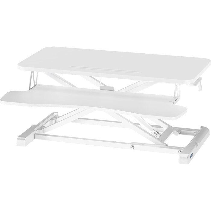 Steh-Sitz-Schreibtischaufsatz 800x400 mm Weiß - 34% Rabatt