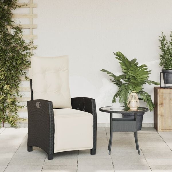 Vidaxl Verstellbarer Gartenstuhl mit Fußstütze Schwarz - 34% Rabatt