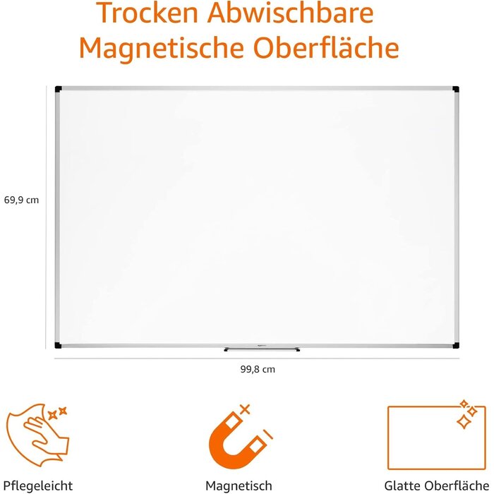 Magnetisches Whiteboard 90x60 cm - 32% Rabatt - Aluminiumrahmen