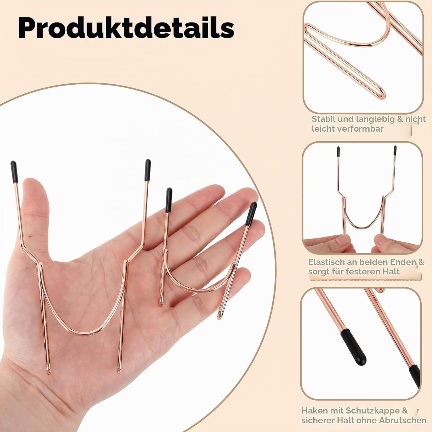 3-teiliges Stickrahmen-Set für Socken & Ärmel Roségold - 30% Rabatt