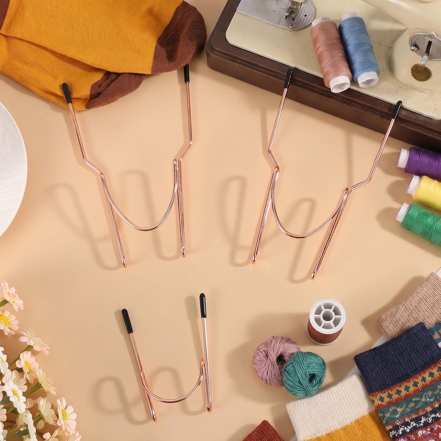3-teiliges Stickrahmen-Set für Socken & Ärmel Roségold - 30% Rabatt