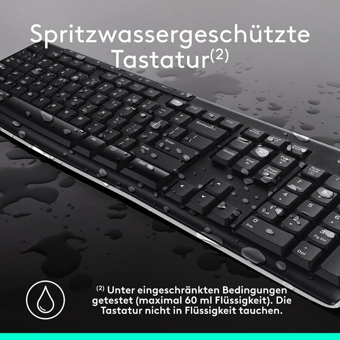 Drahtloses Tastatur- und Maus-Set, QWERTZ, Schwarz - 32% Rabatt