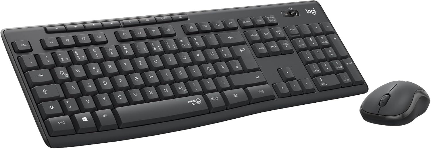 Drahtloses Tastatur- und Maus-Set, QWERTZ, Schwarz - 32% Rabatt