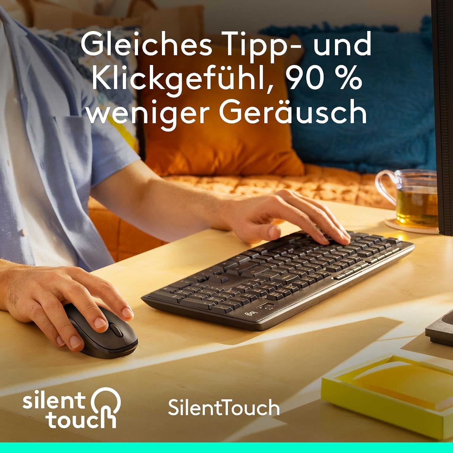 Drahtloses Tastatur- und Maus-Set, QWERTZ, Schwarz - 32% Rabatt