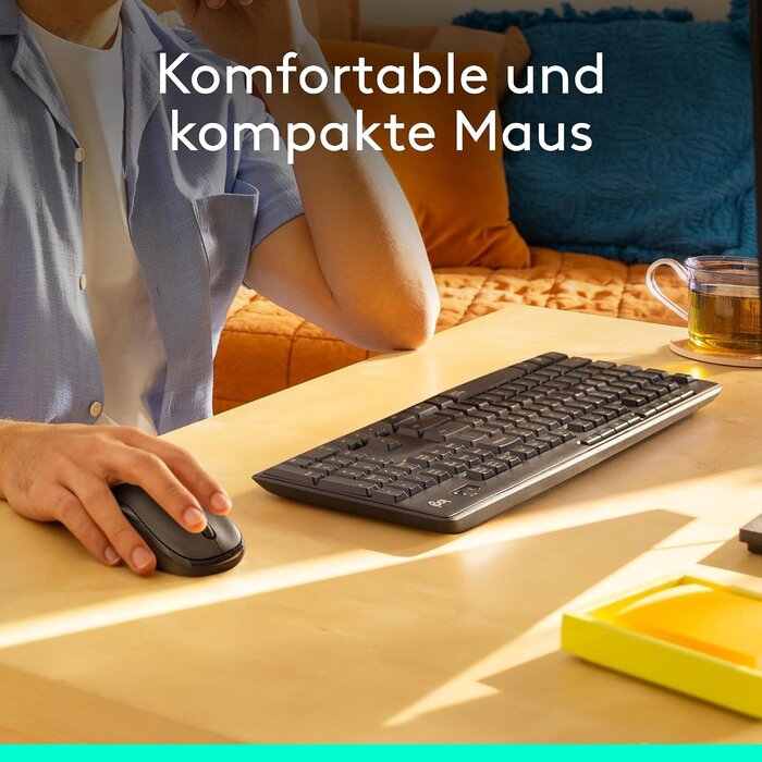Drahtloses Tastatur- und Maus-Set, QWERTZ, Schwarz - 32% Rabatt